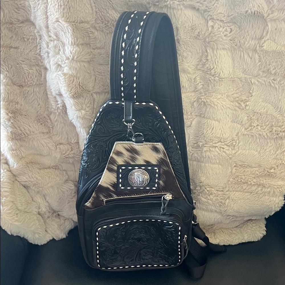 Elegant Black and Brown Women's Backpack